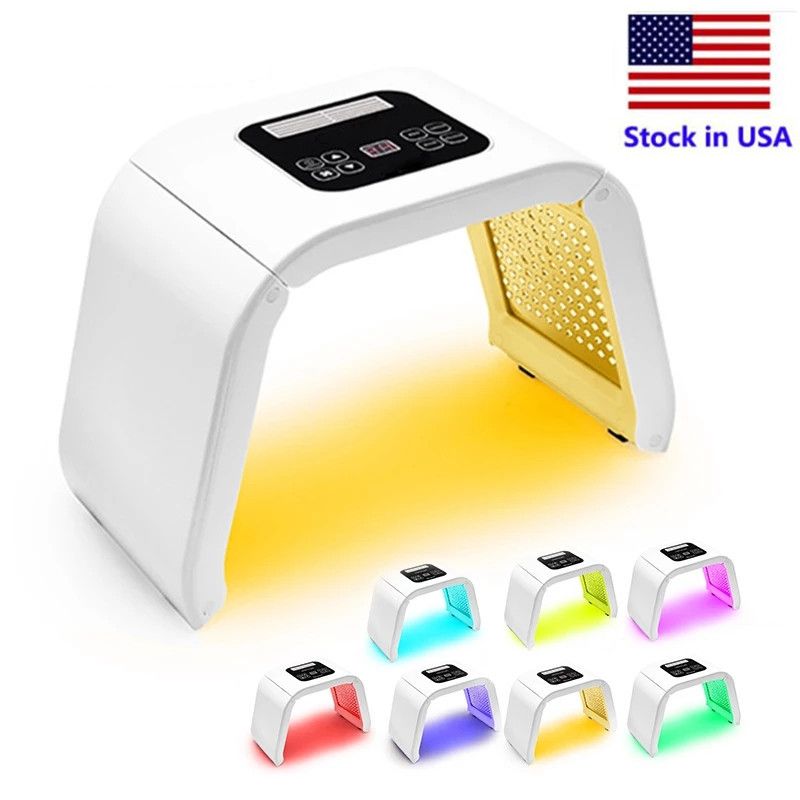 Lager i USA Professionella 7 färger PDT LED Mask Facial Light Therapy Skin Föryngring Device Spa Acne Remover Anti-Wrinkle Beyebehandling