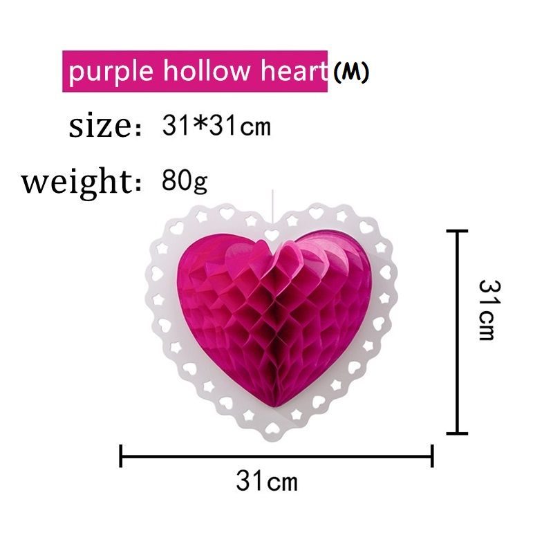 hollow heart (M) red/pink/purple