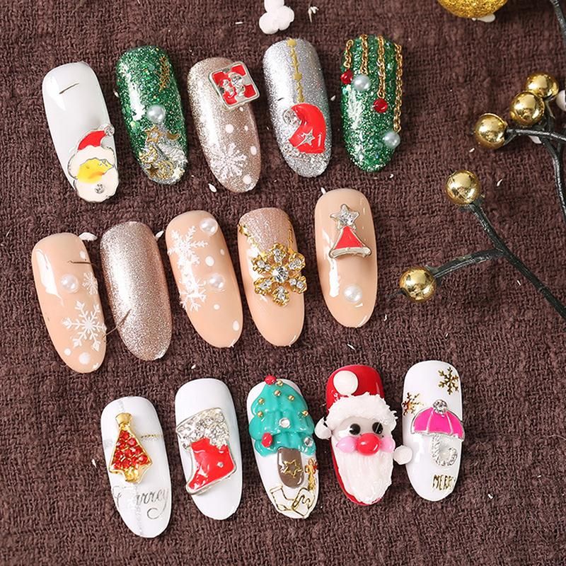 Christmas 3D Nail Art Stickers Santa Claus Snowflakes Cute Snowman Nail Decals Art Decoration 21