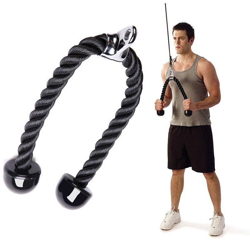 Tricep rope with top resistance bands