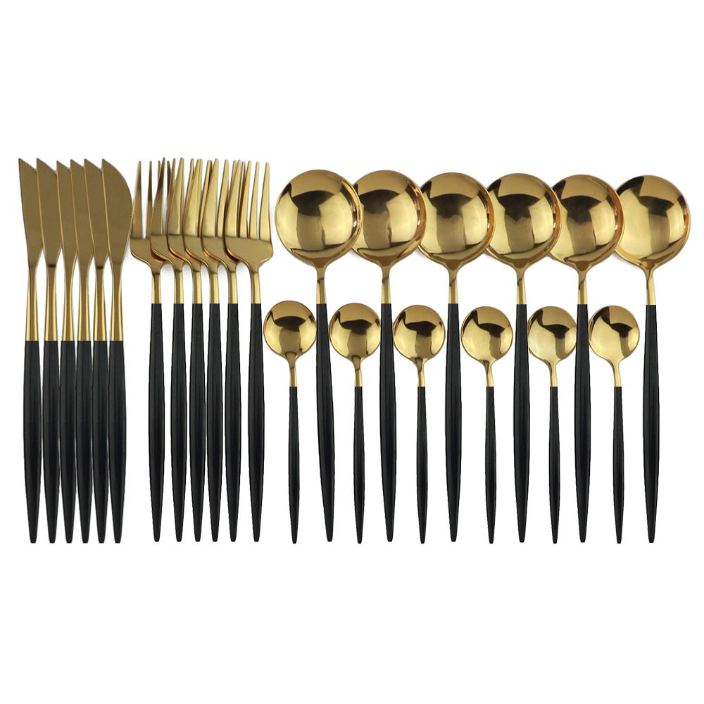 24pcs svart guld