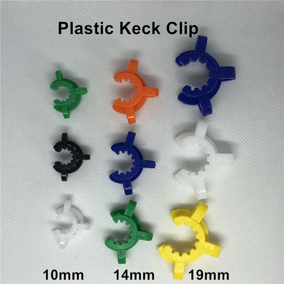 10 PIECE KECK CLIPS 19MM GET GLASS CONNECTORS GLASS ON GLASS JOINT CLAMPS 