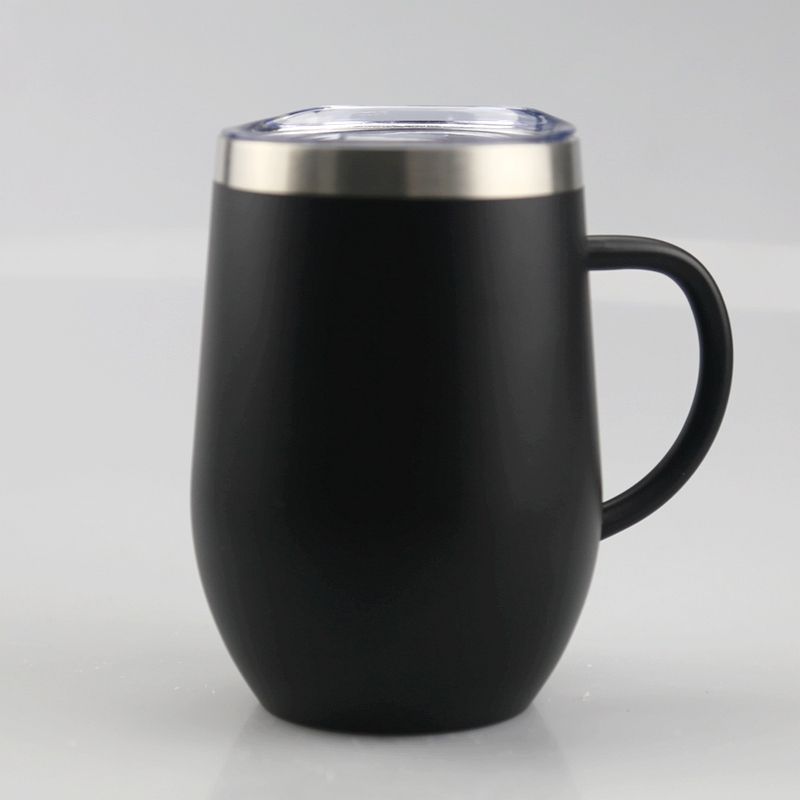 Discount !! 12oz Coffee Mug Stainless Steel Wine Tumbler With Handle