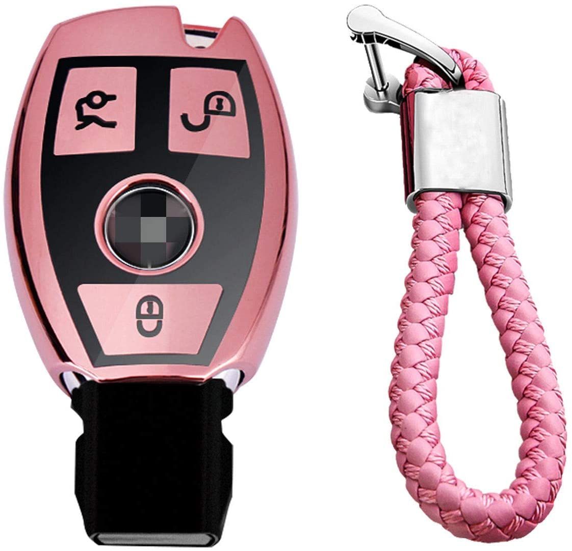 Glossy Pink - Braided Keychain