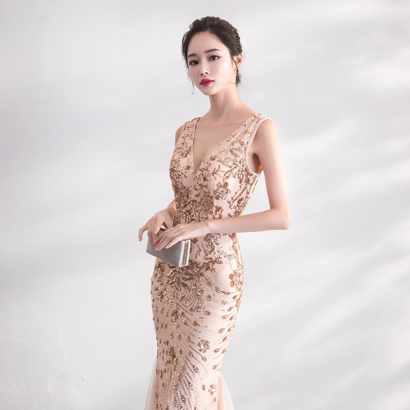 Compra Vestidos De Fiesta De Lentejuelas De Color Dorado Vestido Largo  Elegante Fiesta De Noche Vestidos De Mujer Barato | Entrega Rápida Y  Calidad | Es.Dhgate