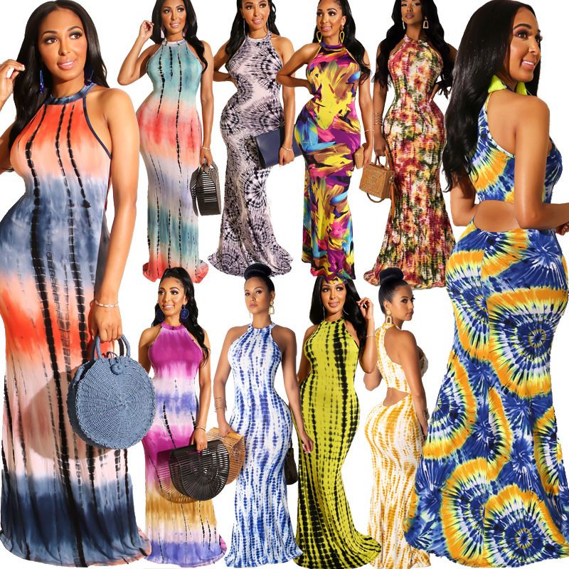 Compra Mujeres Maxi Vestidos Vestido De Encaje Tie Dye Impresión Sexy  Mangas Largas Estilo Ropa Modelos Mujer Modelos Barato | Entrega Rápida Y  Calidad | Es.Dhgate