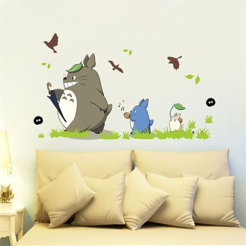 Lindo dibujos animados totoro etiquetas de pared hogar sala de estar impermeable calcomanías removibles niños guardería Lindo dibujos animados totoro etiquetas de pared hogar sala de estar impermeable calcomanías removibles niños guardería