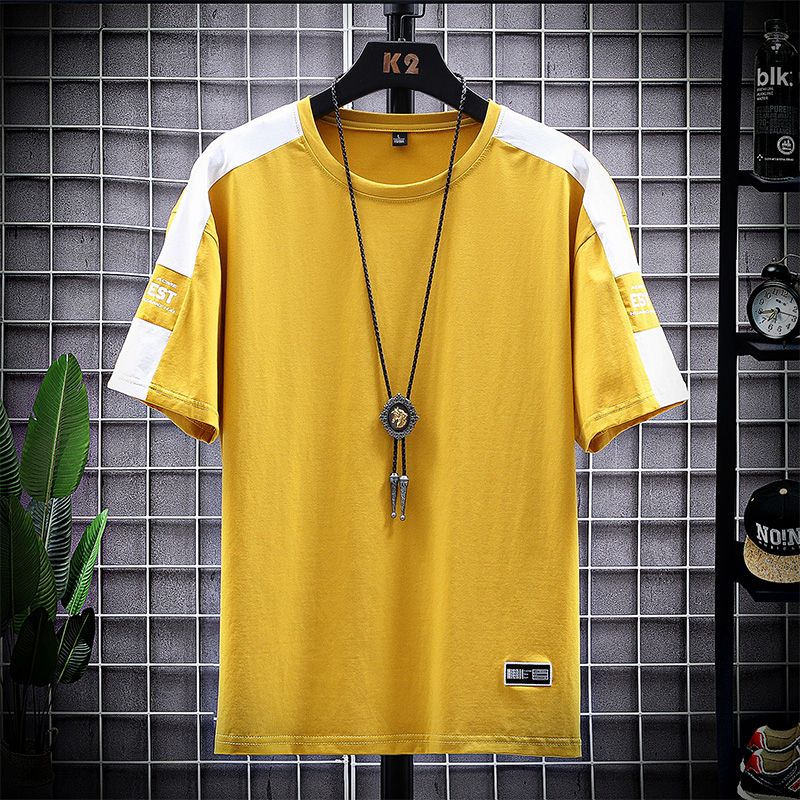 White T Shirt For Men Plain Round Neck Tshirts Big Size Fashion Hip Hop Basic Tee