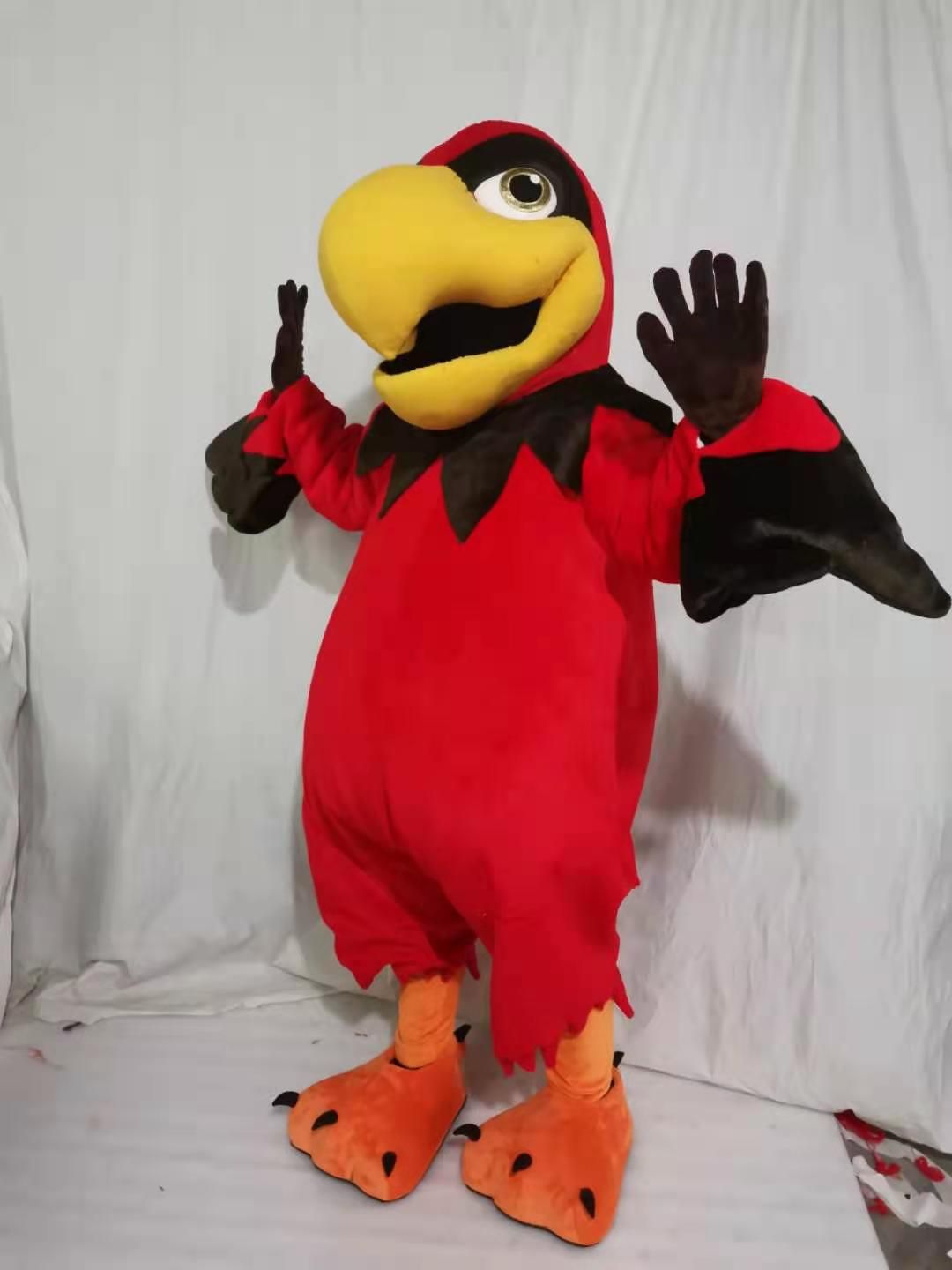 high quality Real Pictures Red eagle mascot Costume for Party Cartoon  Character Mascot Costumes for Sale free shipping support customization