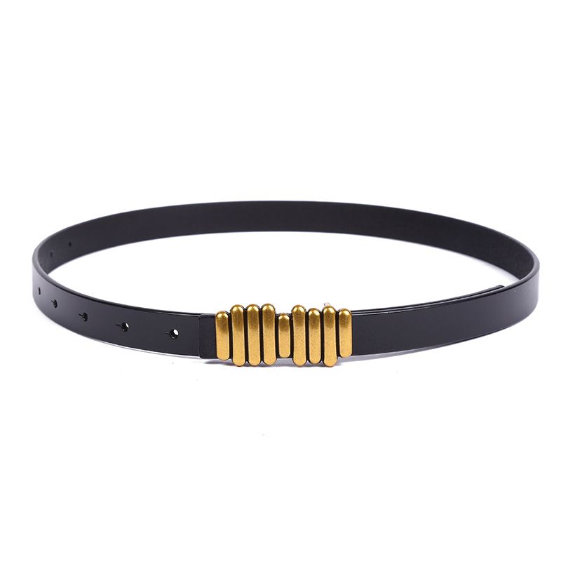 2022 Women Designer Width 2.3CM Cowskin Slim Classic Female Waist Belts Girls Dress Belt_voghion.com