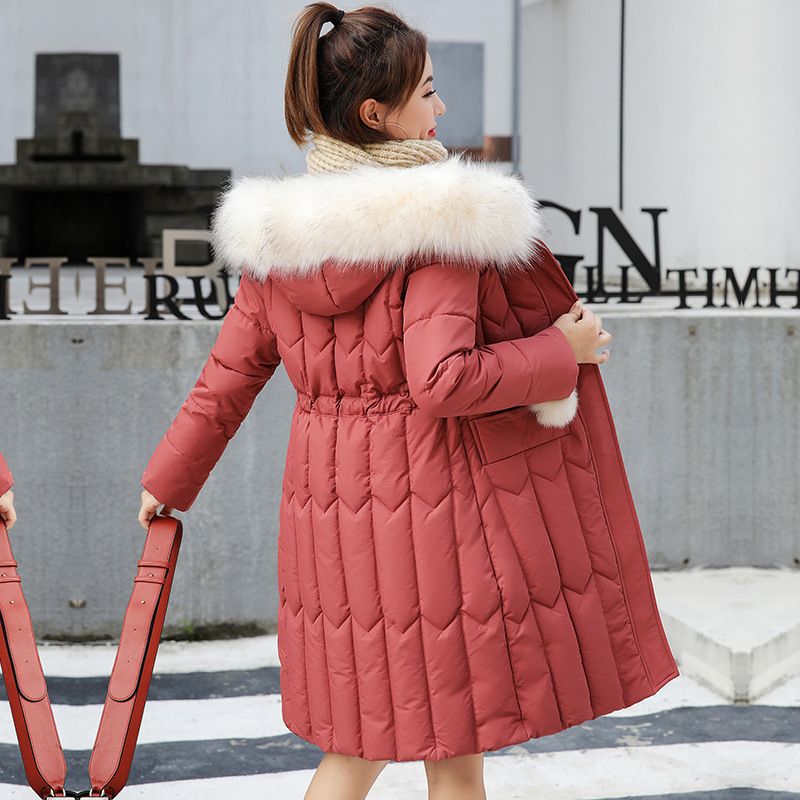 Plus Size 4XL 5XL Thick Big Fur Women Long Down Parkas Slim Winter