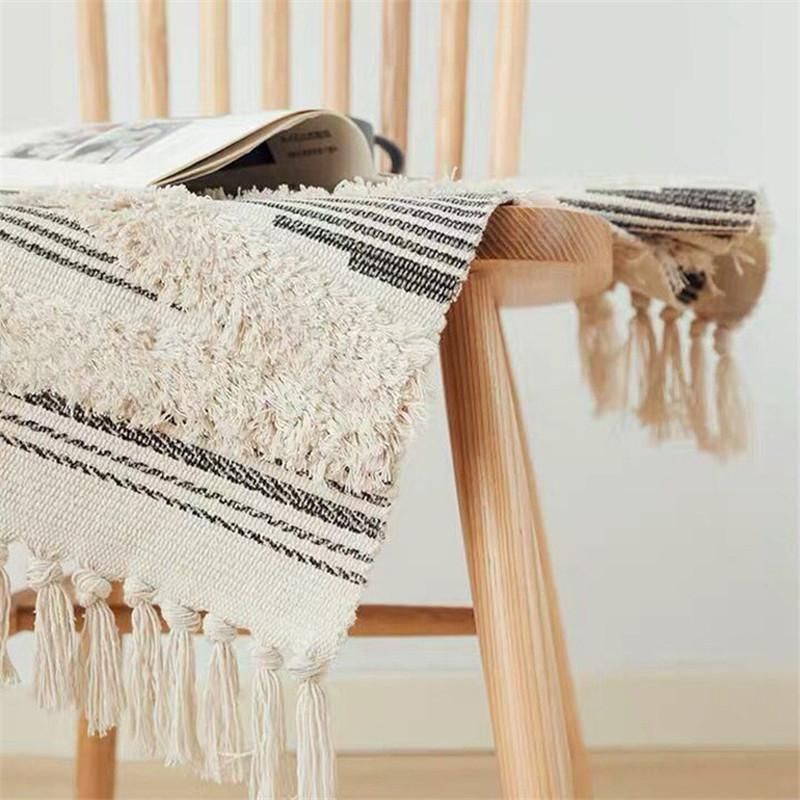 SalB5 BORLA Alfombra con Borla Tejida una Mano Bohemia Retro de 60X90Cm para el Hogar 