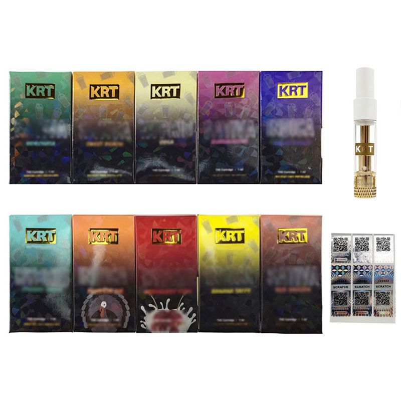 Hot KRT Cartridge 0.8ml 1.0ml KRT Vape Carts Glass Ceramic Gold White