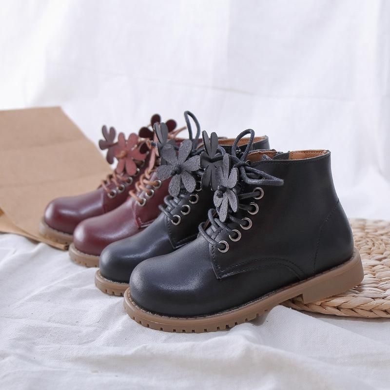 Compra Botas Altas Topes Botas Flores Flores Niñas Princesa Zapatos Niños  Color Sólido Niños Otoño Invierno Retro Lateral Cremallera Barato | Entrega  Rápida Y Calidad | Es.Dhgate