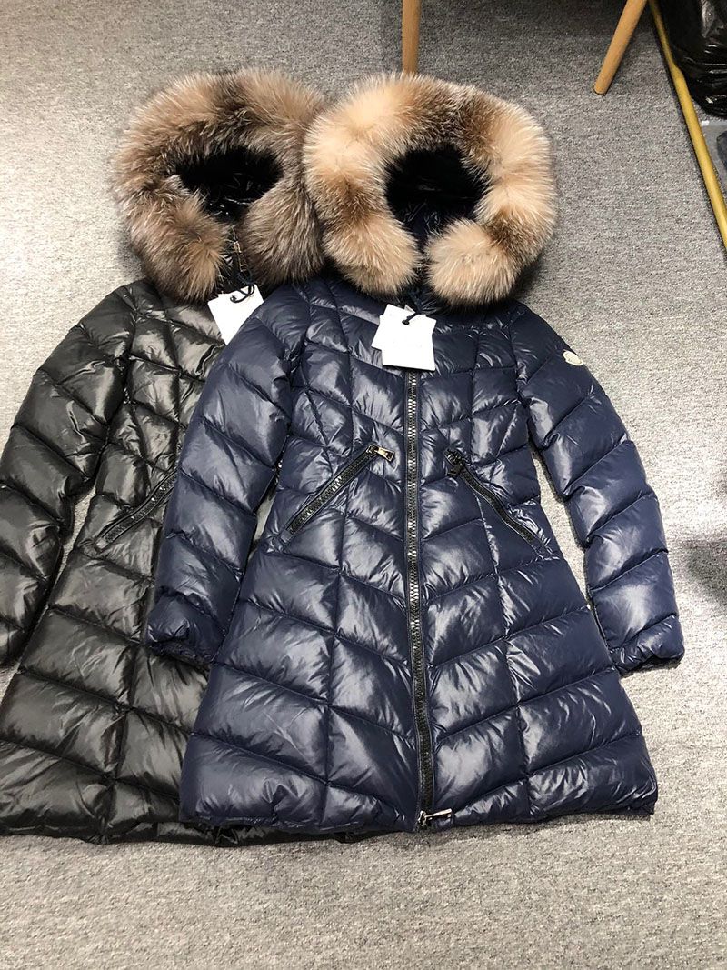 2021 High End Monclair Womens Real Faux Fur Winter Down Jacket ...