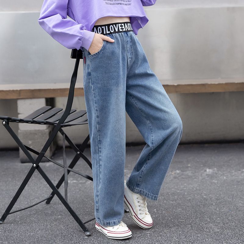 Compra Baby Girls Wide Pierna Jeans Ocio Suelto Pantalones De Mezclilla  Para Niños Ropa De Moda Pantalones Para Adolescentes 6 8 10 12 Años Trajes  Infantiles F1215 Barato | Entrega Rápida Y Calidad | Es.Dhgate