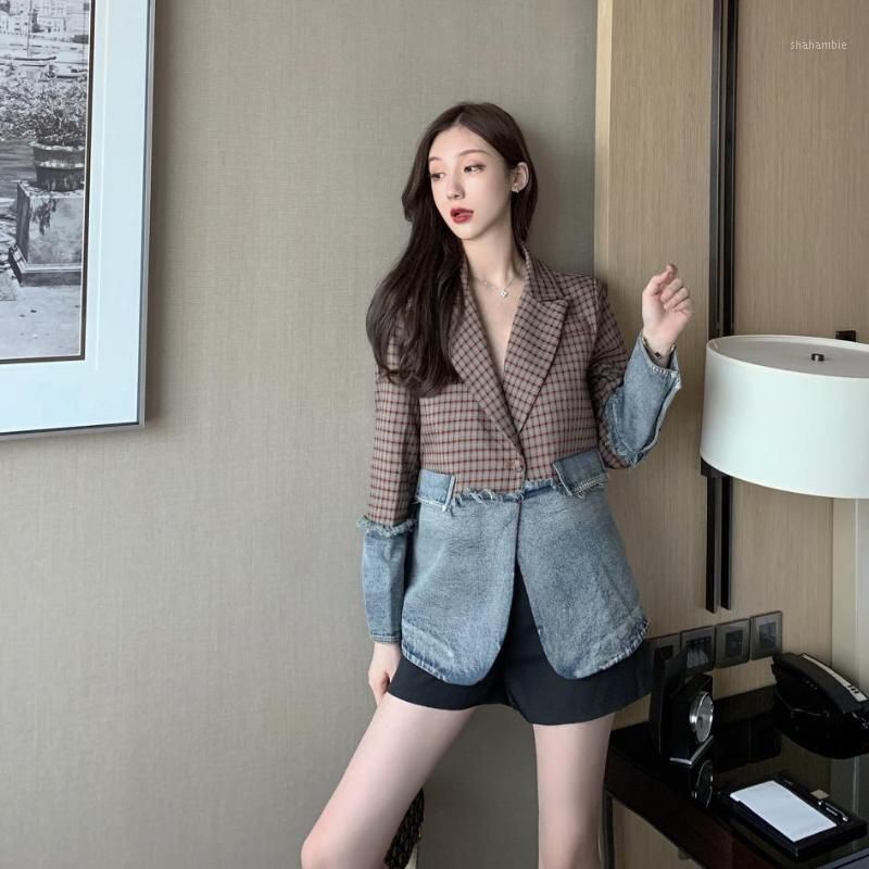 Chaqueta de lana gris de alta calidad para mujer traje corto corean Chaqueta de lana gris de alta calidad para mujer traje corto corean