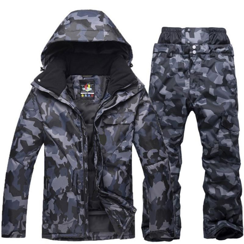 2020 New Mens Camouflage Ski Suit Waterproof Breathable Snowboard