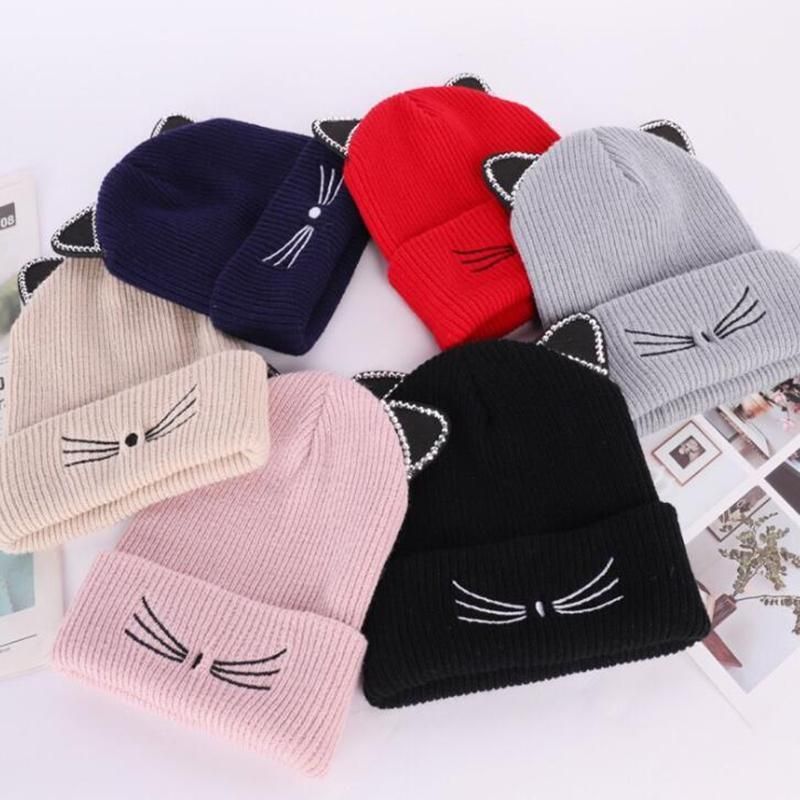Cute Cat Warm Winter Hat Knit Beanie Skull Cap Cuff Beanie Hat Winter Hats for Men & Women Cute Cat Warm Winter Hat Knit Beanie Skull Cap Cuff Beanie Hat Winter Hats for Men & Women