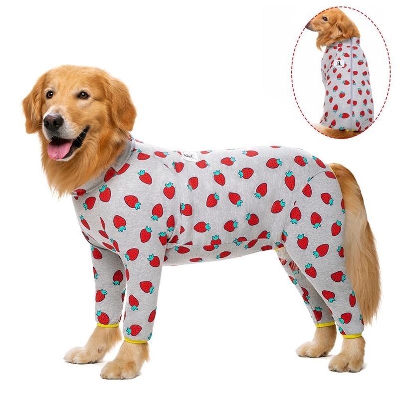 Miaododo algodón ropa de perro grande pijamas Perro medio traje de traje traje de
