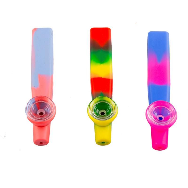 8-Pack Silicone Smoking Pipes — 3.5 Inch With Metal Lid, Black, Handmade,  Unbreakable