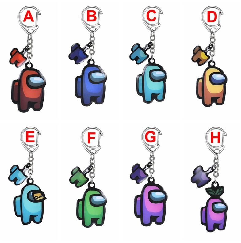 Games Among Us Keychain Cute Cartoon Colourful Keyrings ...
