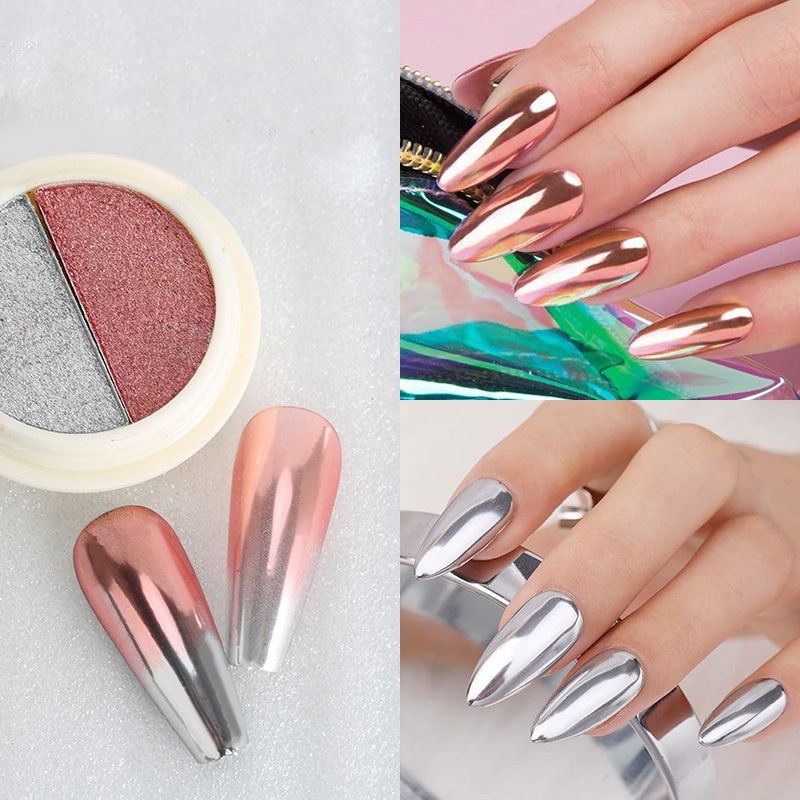 Holographic Nail Glitter Powder, Nail Art Supplies 3D Sparkle Nail Art  Pigment Colorful Shiny Glitter Mermaid Pearl Powder Dust Summer Effect for