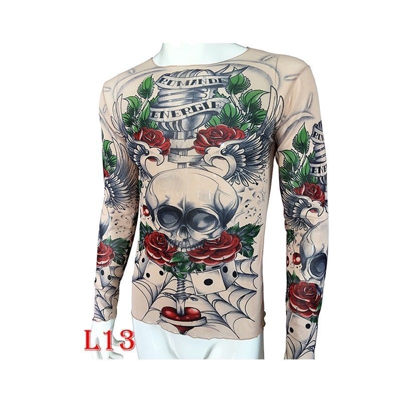 fake tattoo long sleeve shirt