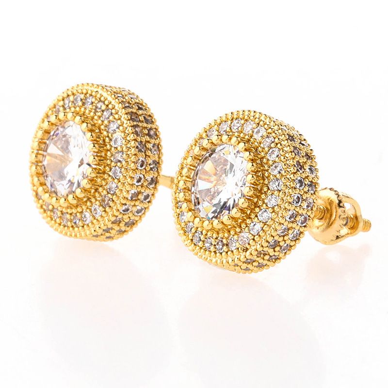 2020 Luxury Designer Earrings Hip Hop Jewelry Round Stud Earrings Mens Simulated Diamond Iced Out Stud Earring