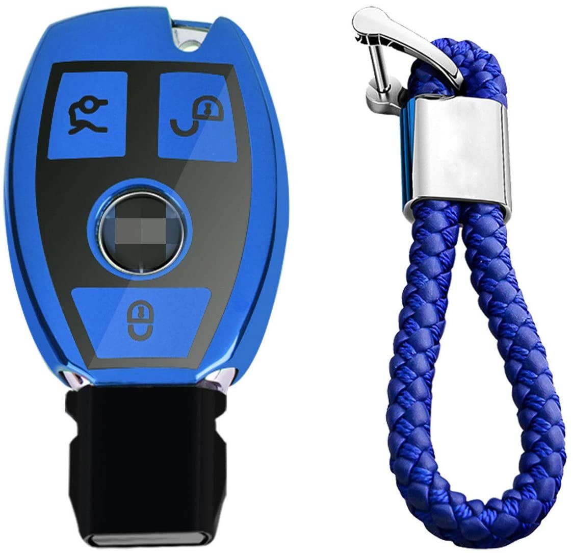 Glossy Blue - Braided Keychain
