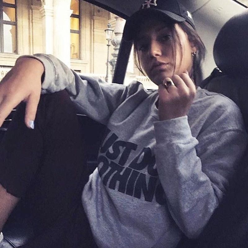 Compra Sudaderas Con Capucha Para Mujer Sudadera Sudadera Sudadera Tops  Camisa Gris Moda Mujeres Casual Manga Larga Sudadera Sudadera Jumper1  Barato | Entrega Rápida Y Calidad | Es.Dhgate