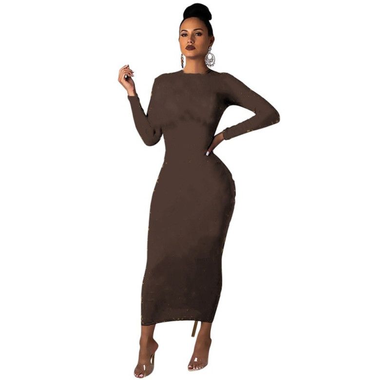 Womens One Piece Dress Long Sleeve 