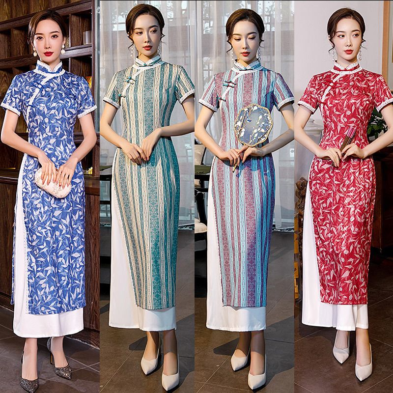 radicional Vietnam Ao Dai Qipao Vestido Vietnam Ropa tradicional AO DAI Vestido chino Cheongsam