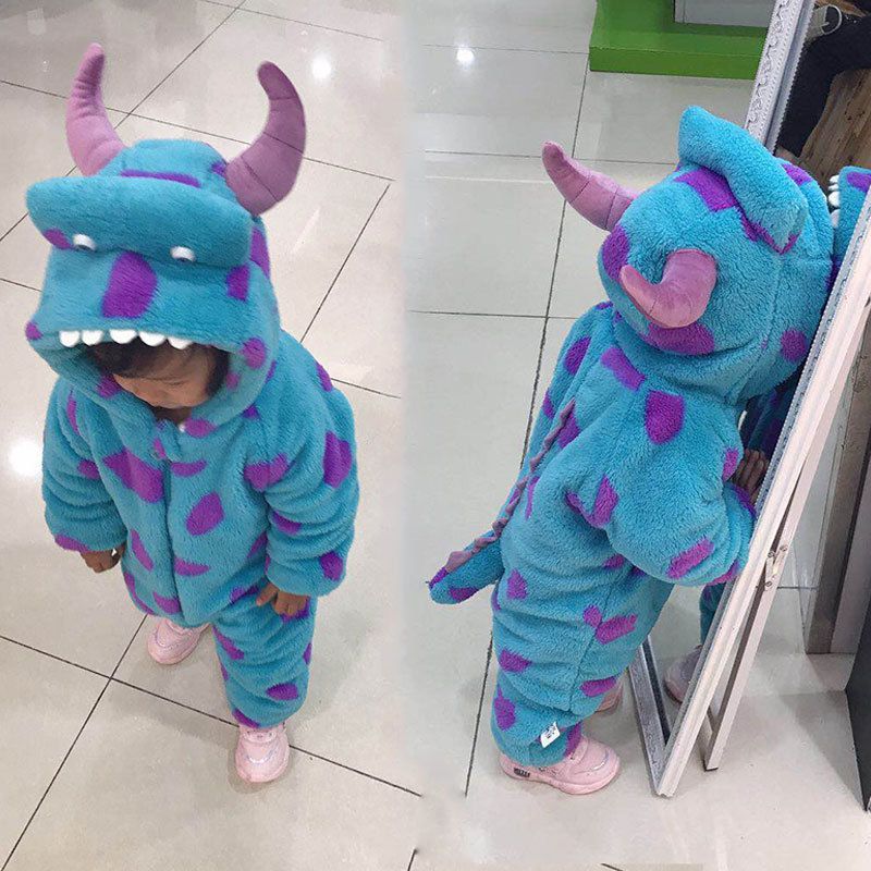 Bebé Dinosaurio Mamelucos Invierno Ropa De Piel Caliente Lindo Bebé Estilo Ropa Ropa Chicas Mamelucos Niños Niño Pequeño Ropa Pijamas 201028 De € | DHgate