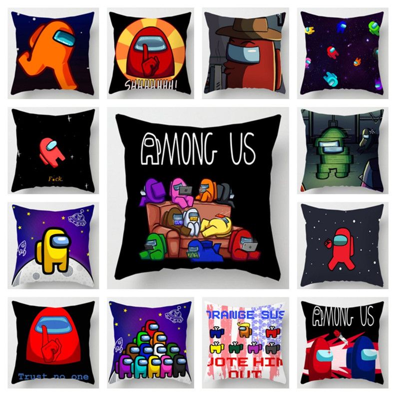 Game Among Us Pillow Case Cover Anime Game Action Figure Prop Cute