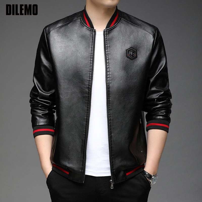 Chaquetas para hombres 2022 Top Nuevo Brand Designer Casual Moda Biker Faux PU Moda