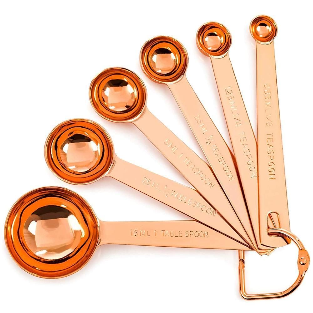 9 Piece Copper Stainless Steel Measuring Cups and