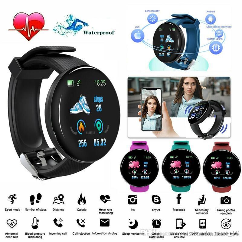 Suministro Al Por Mayor D18 Smart Watch Hombres Mujeres Presión Arterial  Redonda Smart Muñequera Impermeable Deporte Smart Watch Rastreador De  Fitness Para Teléfono Android IOS De Sellervape, 6,27 € | Es.DHgate.Com