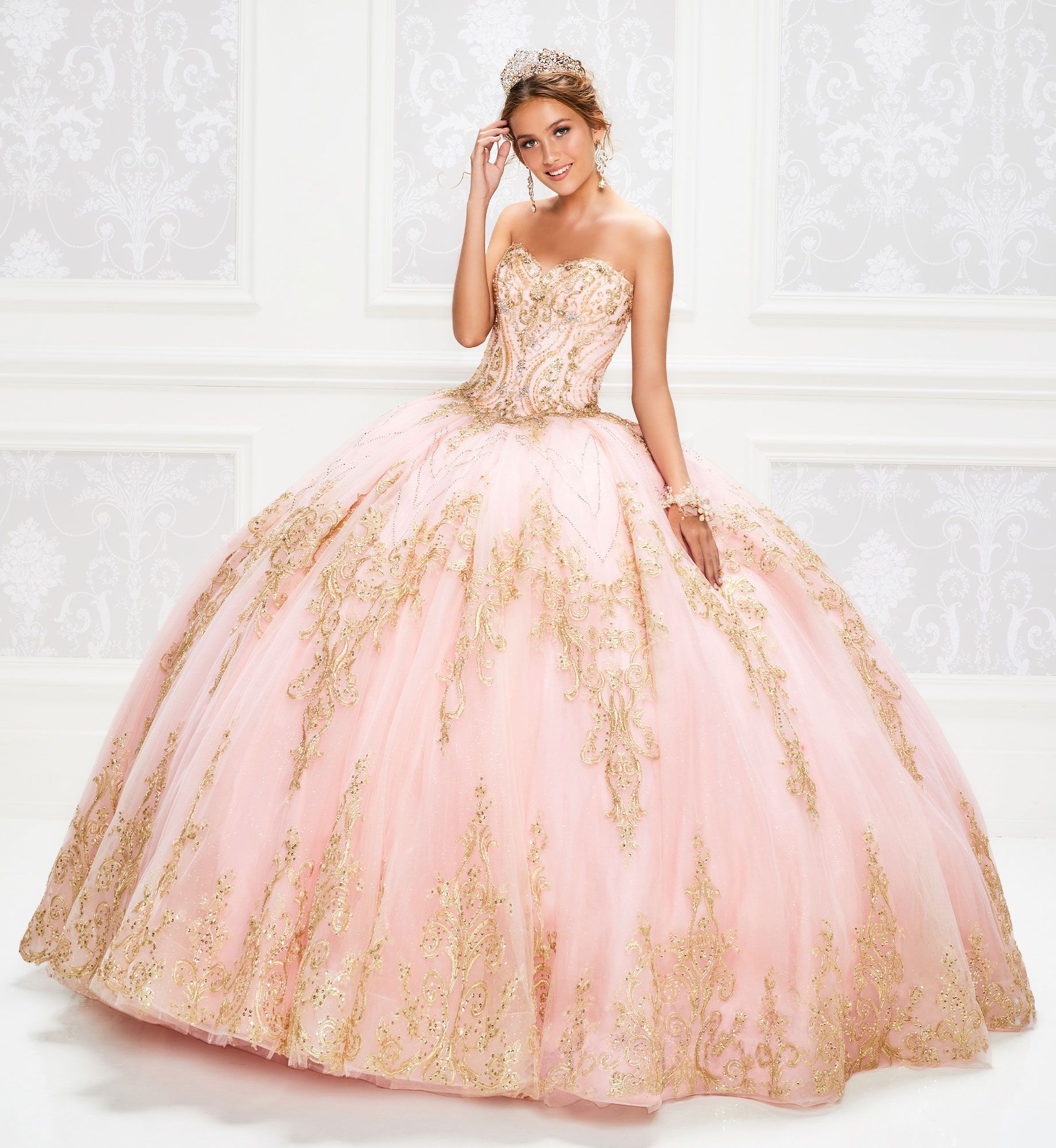 Rose Gold or Pink Beaded Bodice Illusion off the Shoulder - Etsy
