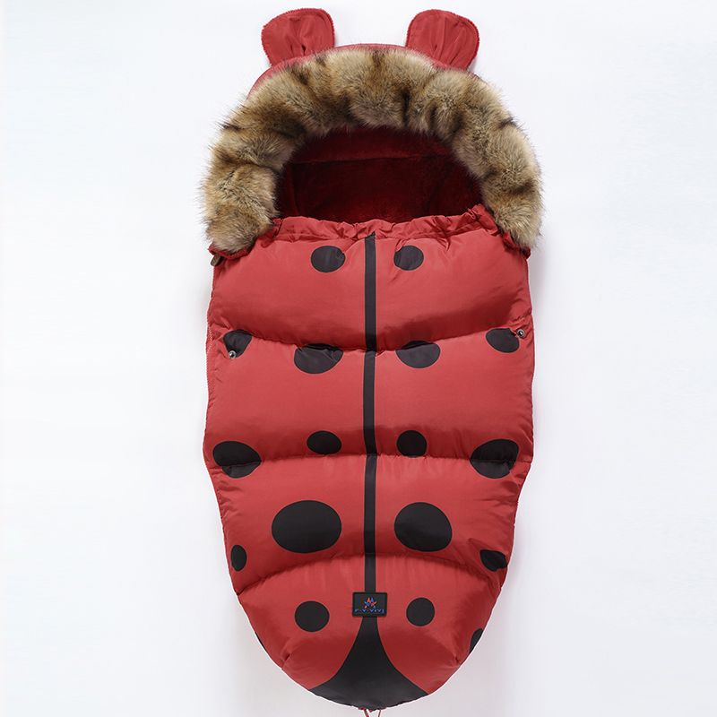 Red Ladybug-0-24mの毛皮襟