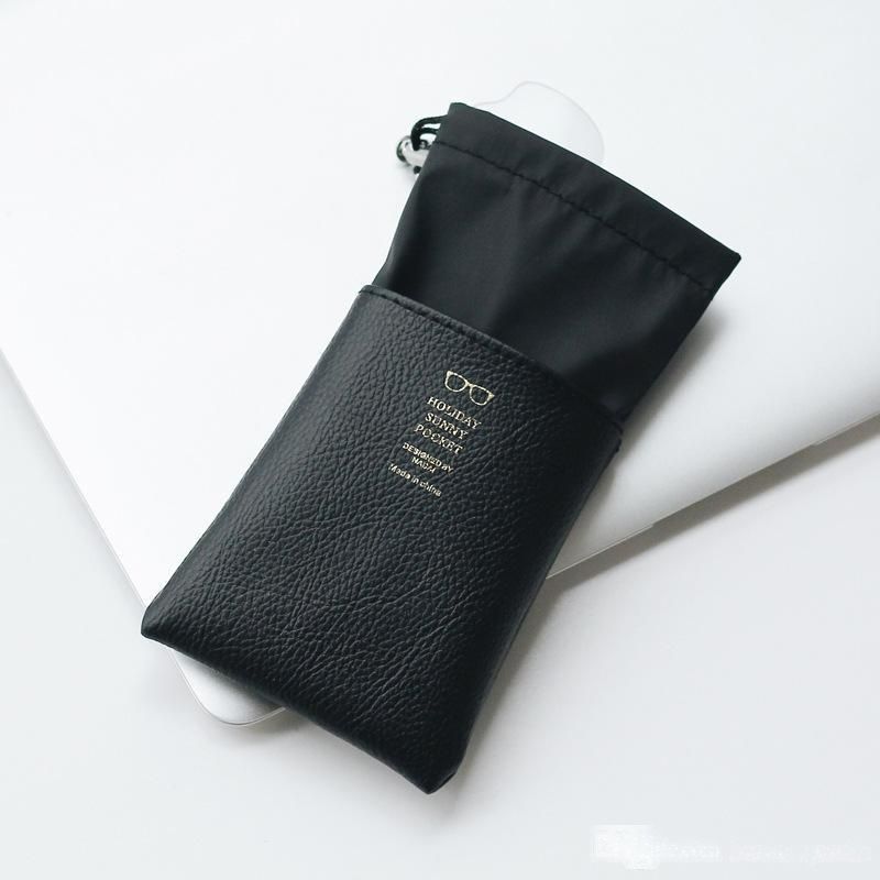 2021 Portable Sunglasses Drawstring Pouch Soft Faux Leather Eyewear