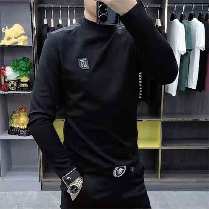 Compra Marca BBR Ropa Otoño E Invierno Nueva Camiseta De Los Hombres Velvet  Delgado Negro Manga Larga Pequeña EUROPEO EXPOSICION EUROPEO Ocio Ocio Slim  Fit Pullover Bottomed Men Barato | Entrega Rápida