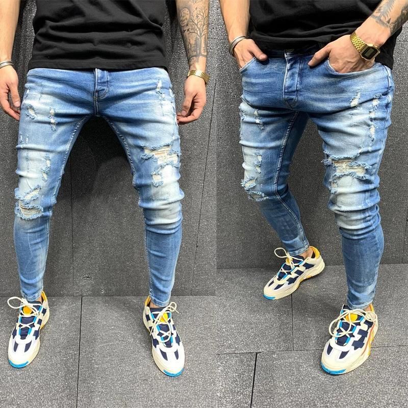 Compra Tejano Hombre Nuevo Hombres Jeans Pantalones Hip Hop Fashion Hosen  Herren Romado Broeken Mannen Stretch Pentalon Homme Skinny Man Jeans Barato  | Entrega Rápida Y Calidad | Es.Dhgate