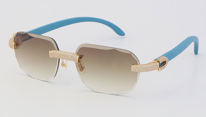 Lente marrone oro in legno blu