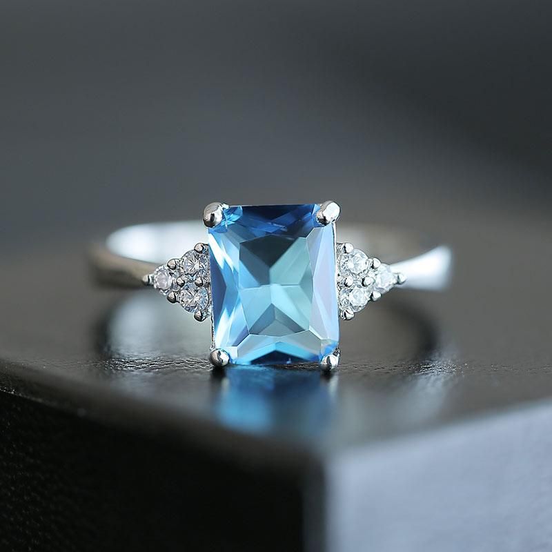 Huitan Nueva Serie Azul De Anillos De Boda Triples Ovales De Huitan Nueva Serie Azul De Anillos De Boda Triples Ovales De