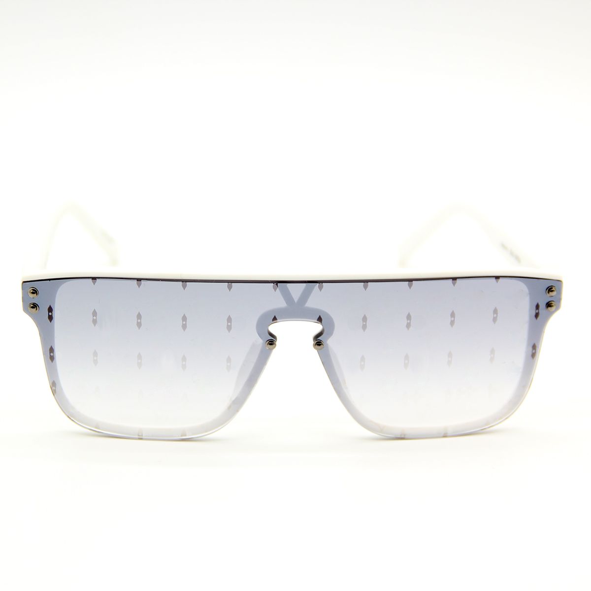 white gradient gray print lens