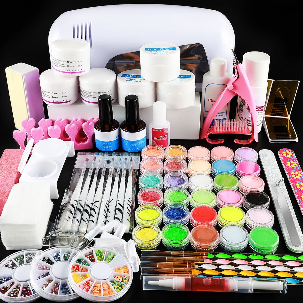 De Beste Kwaliteit Groothandel Hot Koop Professionele Manicure Set Acryl Nail Art Salon Supplies Kit Tool Met Uv Lamp UV Nagellak Make Up Volledige Set Tegen Een Goedkope Prijs, Online
