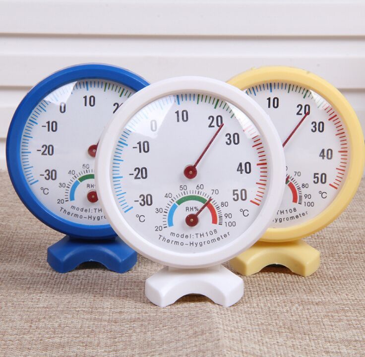 Mini Analog Temperature Humidity Meter Round Shape Thermometer