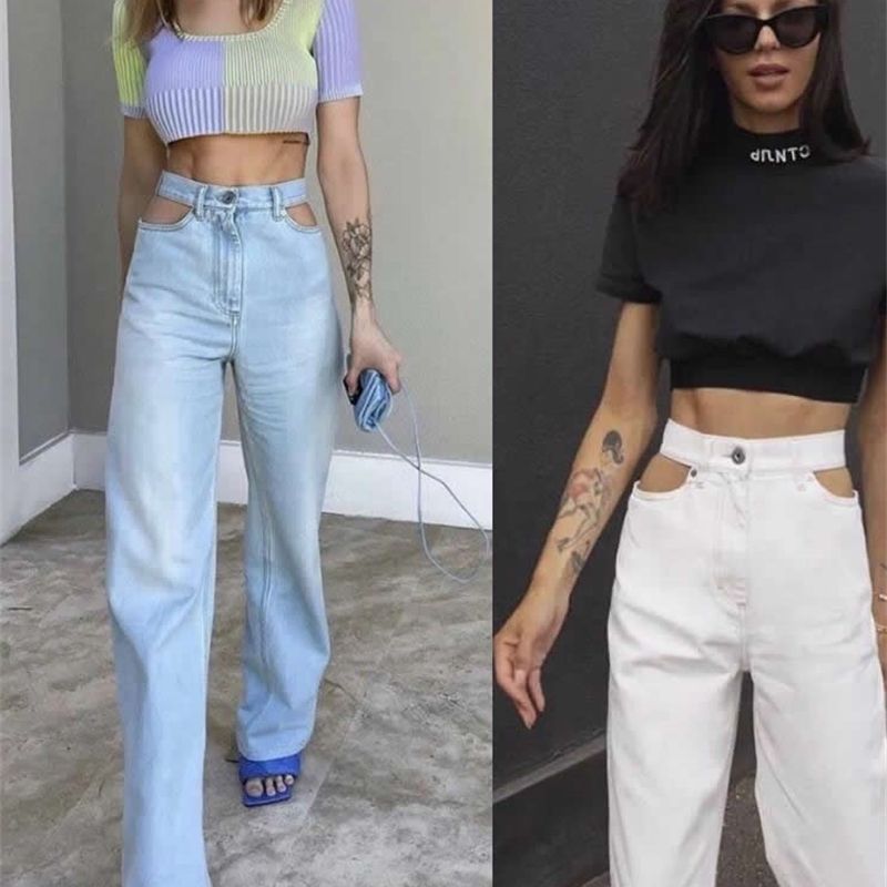 Compra Mm001 Mujeres Cintura Hueco Fuera Pantalones Pantalones Anchos  Pantalones De Pierna M6210219 Barato | Entrega Rápida Y Calidad | Es.Dhgate