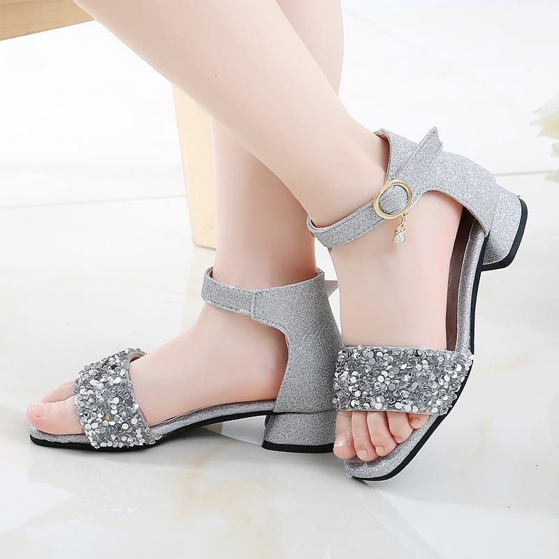 Sandalen Kinderschoenen Hoge Hakken Zomer Meisjes Grote Prinses 456 7 8 9  10 11 12 13 14 Jaar